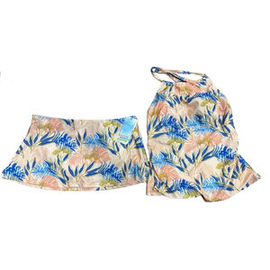 Women's Simply Fit Swimwear Tankini Set 2X Pink Blue Floral